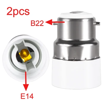 2pcs B22 כדי E14 בתי מנורה ממיר Led מנורת נורת בסיס בעל ממיר E14 שקע מתאם אור מתאם הנורה מחזיק 85-265V